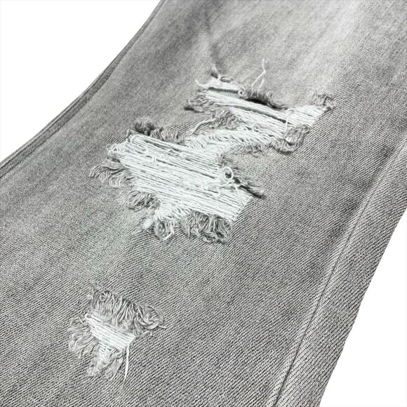 Kancan Harlo Mid Rise Flare Jeans Light Gray Knee Holes Size 13/30 - Picture 5 of 10